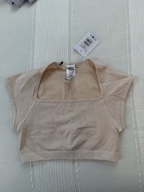 Gymshark Adapt Fleck Seamless Crop Top - Cream